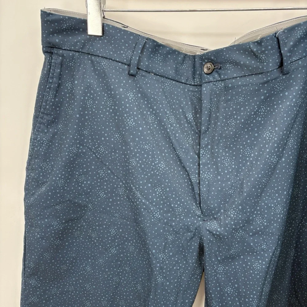 Walter Hagen Mens Performance 11 Flat Front Golf Shorts Navy W/stars Size 40 10